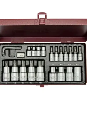 TX-Steckschlüssel-Garnitur, 23-teilig- 1/4" + 1/2" - Schnäppchen