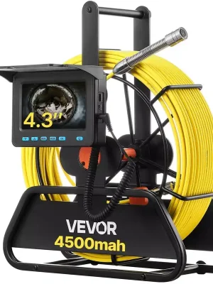 Direkt ab Werk | VEVOR Inspektionskamera Rohrkamera 50m Kabel, IP68, 6 LED, 4500mAh, 16GB (164 ft/50m) Endoskop-Kamera